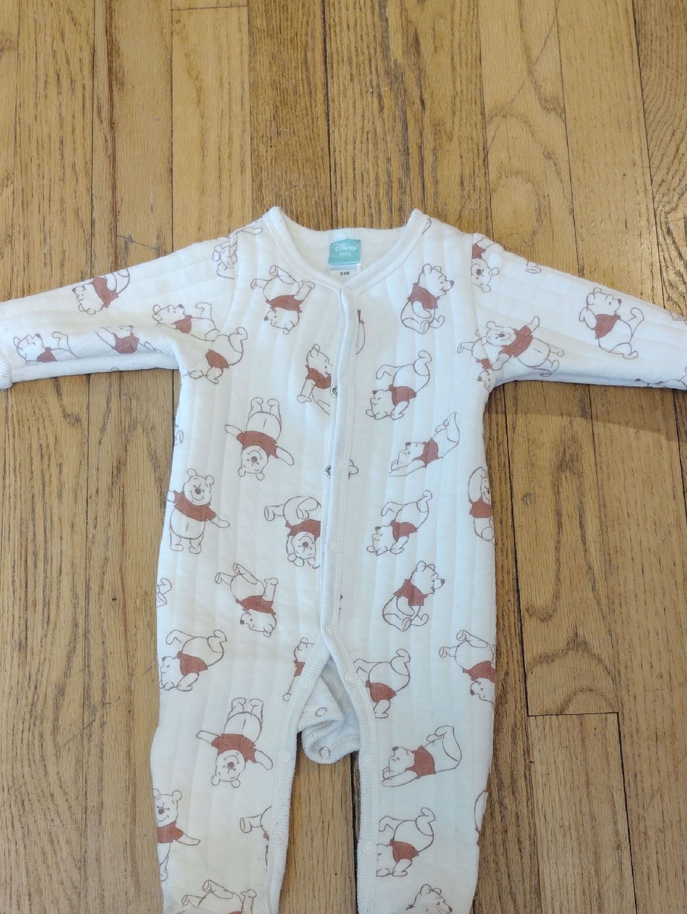 Disney Cream Winnie the Pooh Snap Front Footie